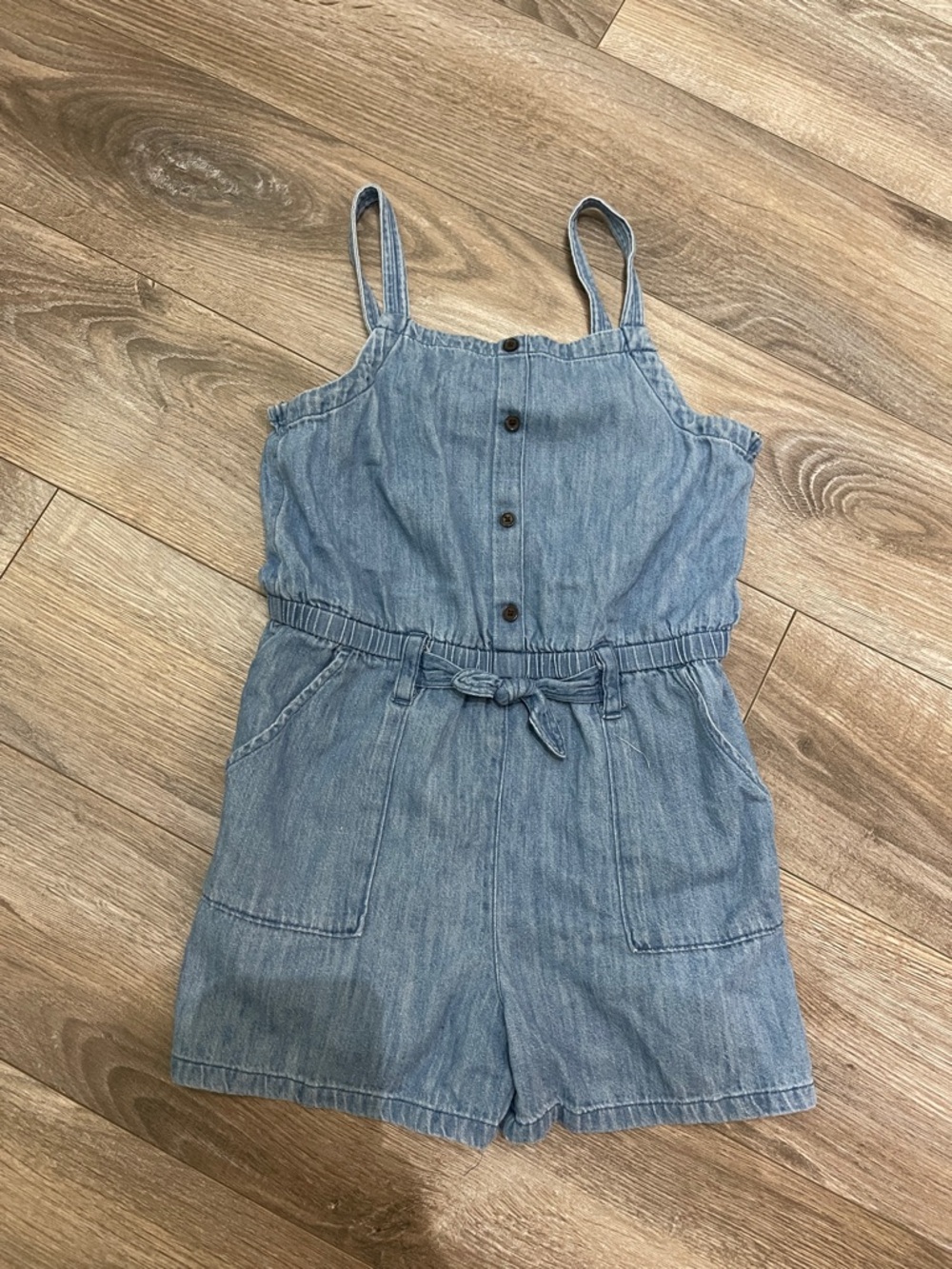 $5 w/ min $20 spend Old Navy Girls Denim Romper 10-12 Cotton